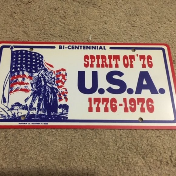 Bi-Centennial Other - VTG Spirit of '76 USA 1776-1976 Bicentennial Booster Car Plate PLASTIC 12"x6"